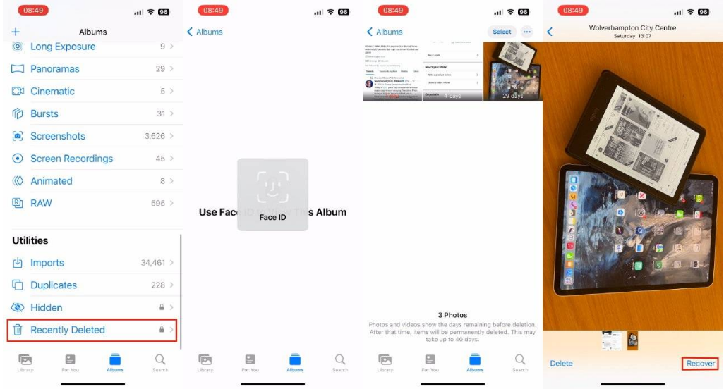 神湾镇苹果14维修分享 iPhone14 上恢复已删除的照片 