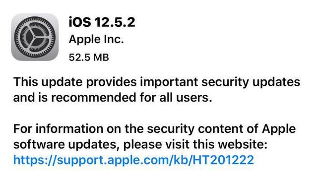 神湾镇苹果手机维修分享iOS12.5.2发布，建议所有老苹果用户安装 